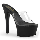 Pleaser ASPIRE-601 Clear Slide With Black Matte Platform - Shoecup.com - 1